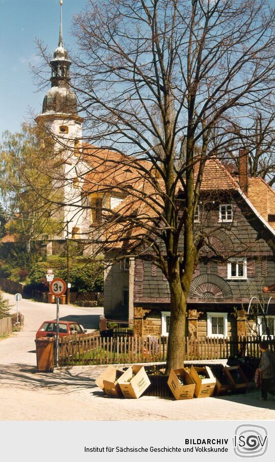 Blick zur Kirche in Obercunnersdorf