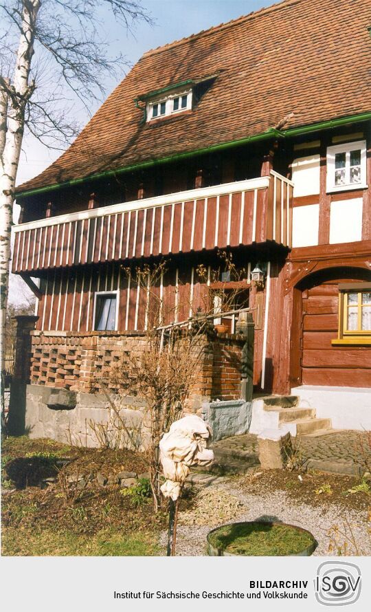 Fachwerkhaus mit Umgebinde und Oberlaube in Ebersbach