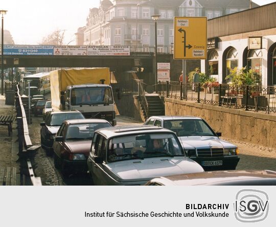 Blick in die Bahnhofstraße von Radebeul