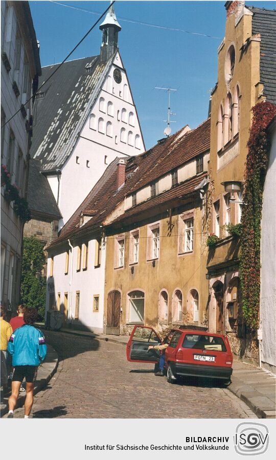 Blick in die Domgasse in Freiberg