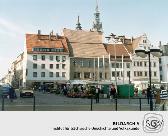 Blick über den Obermarkt in Freiberg