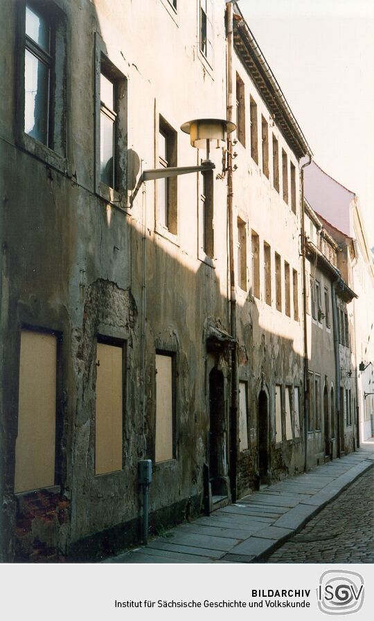 Leerstehende Häuser in der Kirchgasse in Freiberg