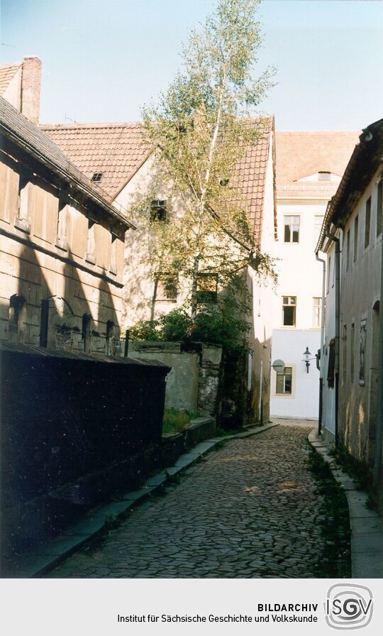Blick in die Domgasse in Freiberg