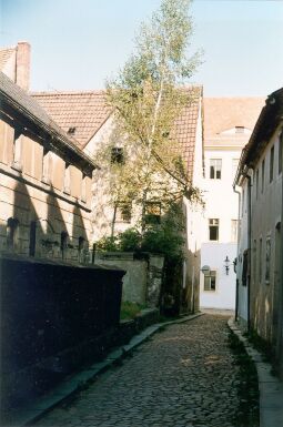 Bild: Blick in die Domgasse in Freiberg