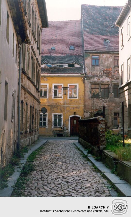 Blick in die Domgasse in Freiberg