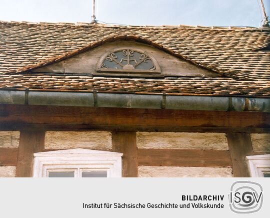 Gaube eines Umgebindehauses in Ebersbach