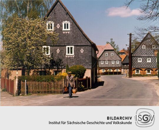 Umgebindehäuser mit Blockstube in Obercunnersdorf