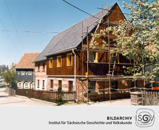 Bauarbeiten an einem Wohnhaus in Obercunnersdorf