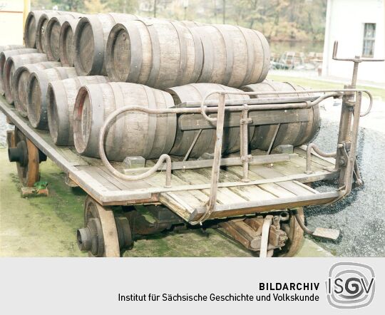 Ein Tafelwagen für Bierfasstransporte im Freilandmuseum Blankenhain