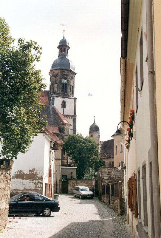 Blick zur Kirche am Markt in Dippoldiswalde