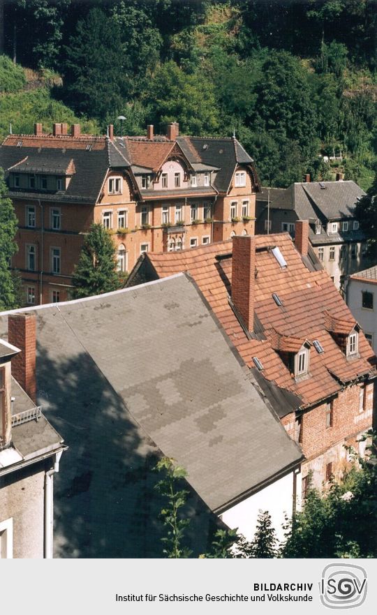 Blick von der Burgruine in Tharandt