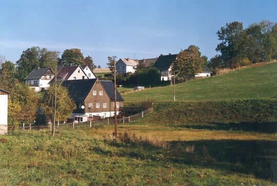 Blick auf Wohnhäuser in Hennersdorf