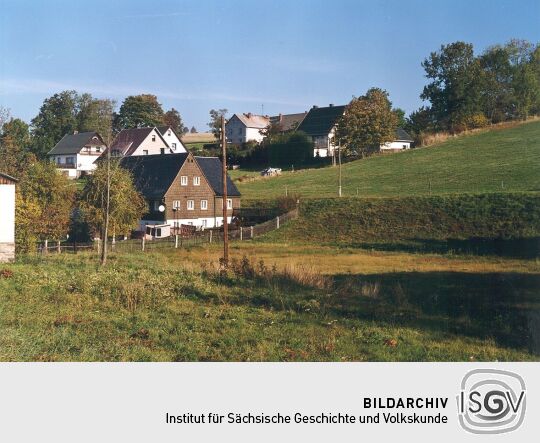 Blick auf Wohnhäuser in Hennersdorf