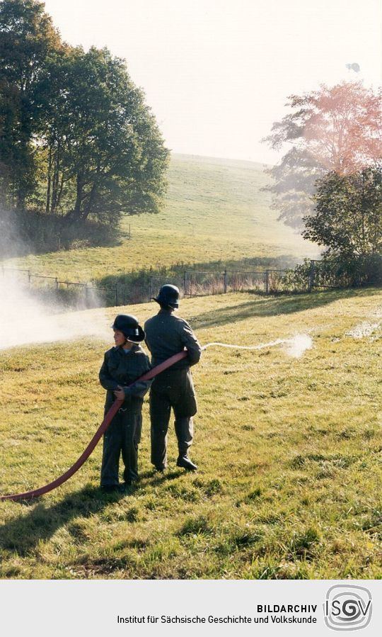 Feuerwehrübung in Hennersdorf