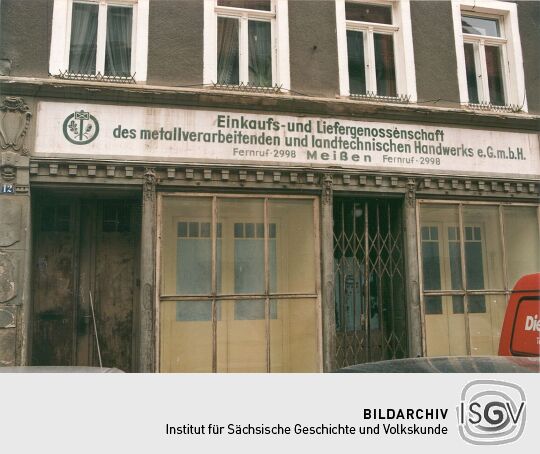 Altes Reklameschild in Meißen Leipziger Straße 12