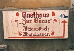 Bild: Hinweisschild für die Gaststätte "Zur Börse" in Meißen