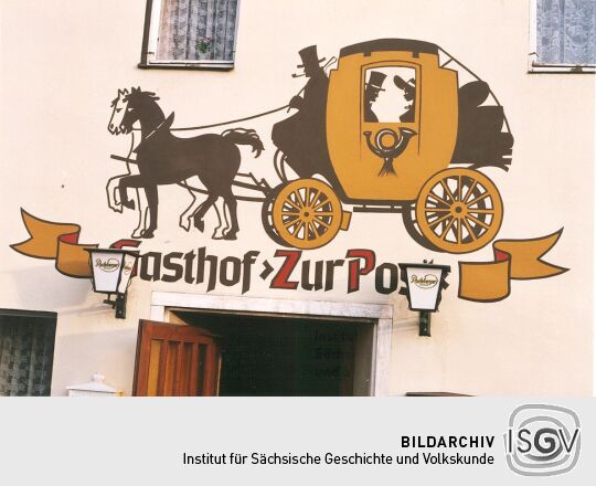 Wandbild am Gasthof "Zur Post" in Pirna Liebstädter Straße 26