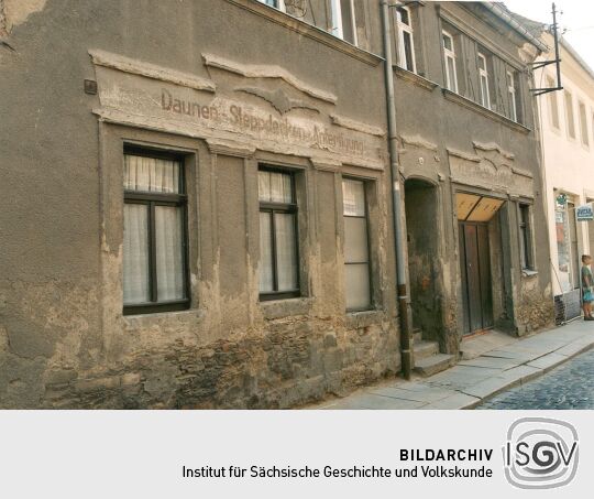 Alte Reklame an einer Hauswand in Döbeln