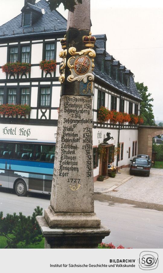 Postsäule in Zwönitz