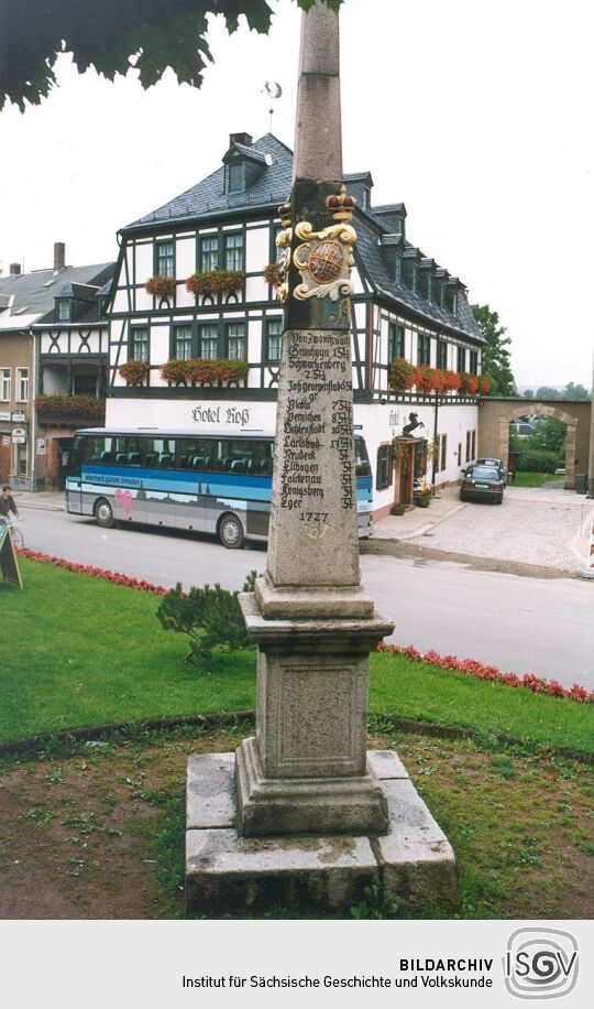 Postsäule in Zwönitz