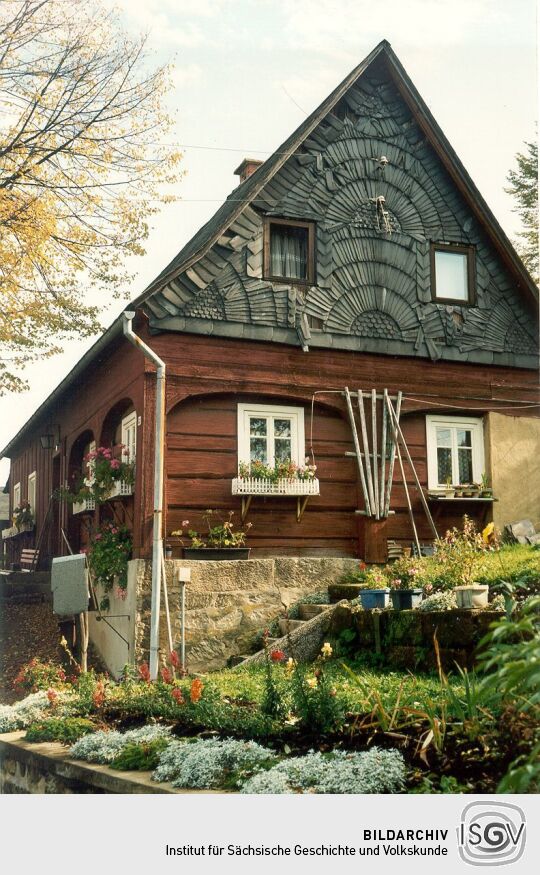 Umgebindehaus mit Blockstube in Hinterhermsdorf