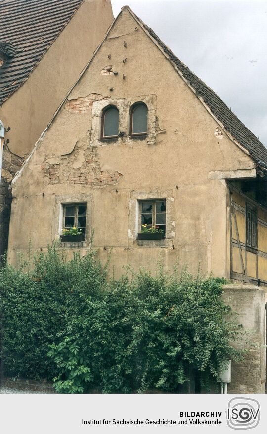 Giebelseite eines unbewohnten Hofes in Kötzschenbroda