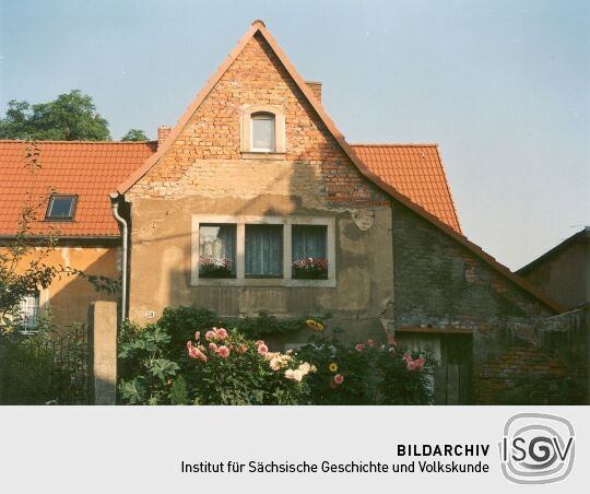 Ehemaliger Fachwerkgiebel eines Wohnhauses in Dresden