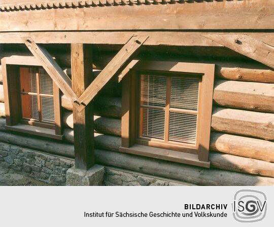 Blockstube eines Umgebindehauses in Dresden-Wachwitz