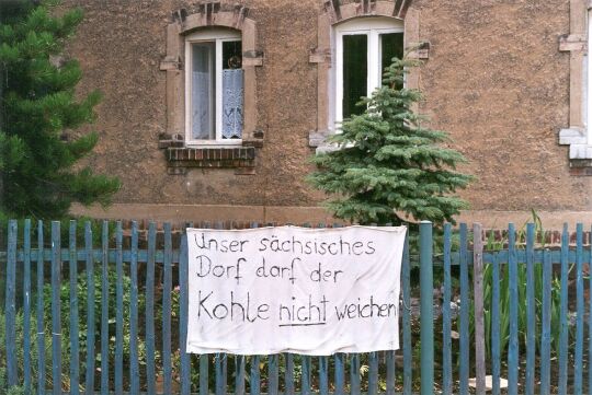 Protestplakat in Heuersdorf