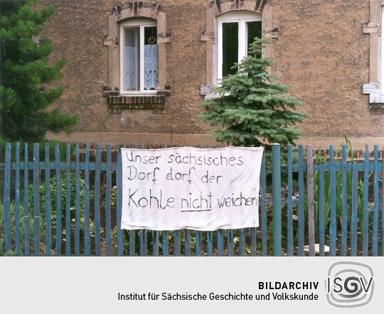 Protestplakat in Heuersdorf