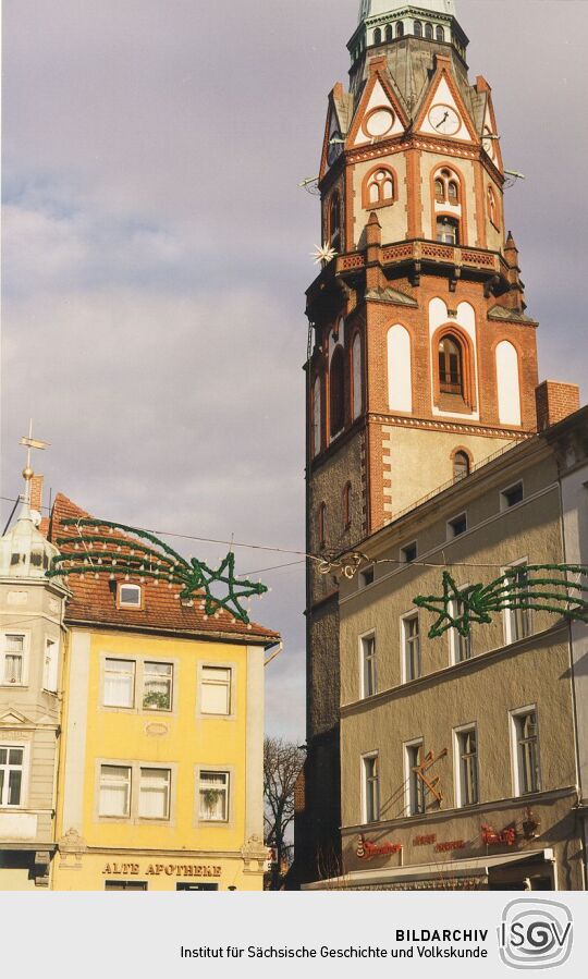 Renovierter Kirchturm in Löbau