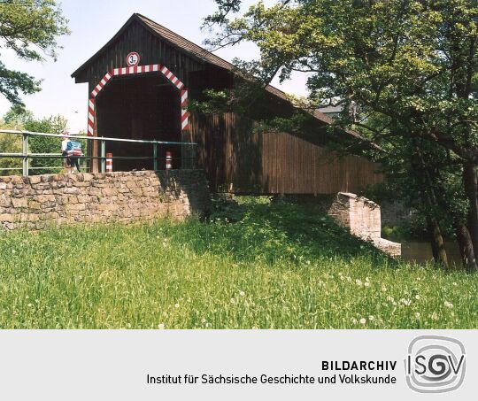 Hölzerne Brücke über die Flöha in Hohenfichte