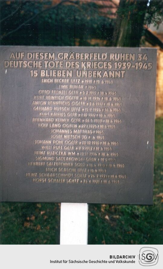 Gedenktafel an gefallene deutsche Soldaten in Kosel