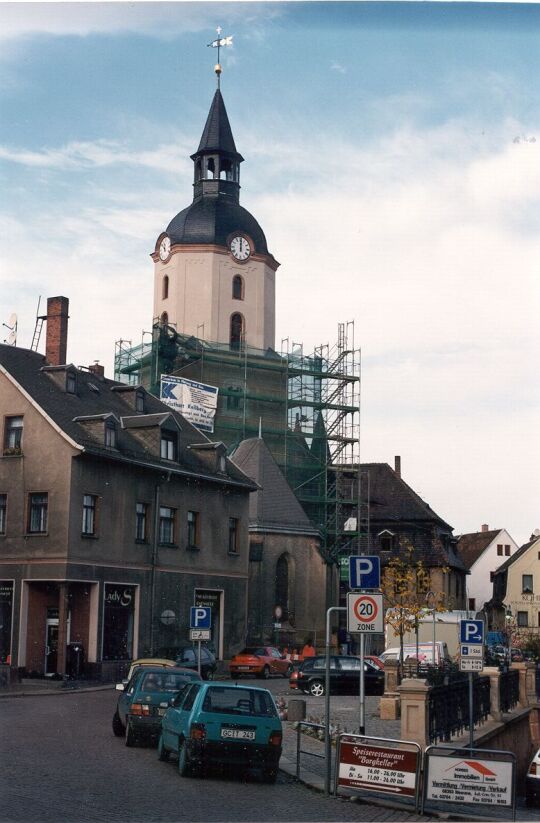 Blick zur Kirche in Meerane