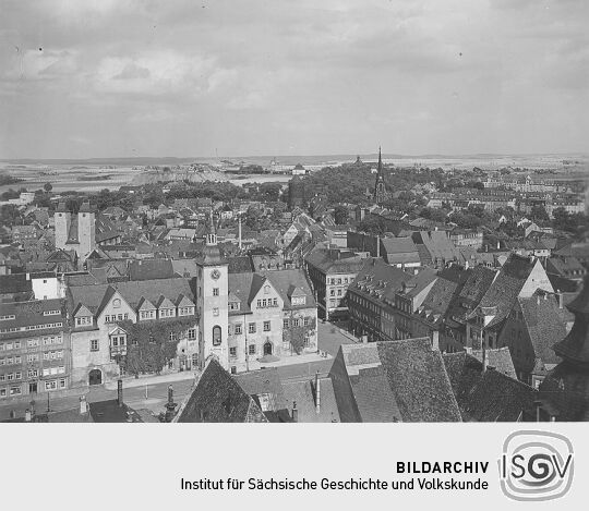Freiberg mit Obermarkt und Rathaus