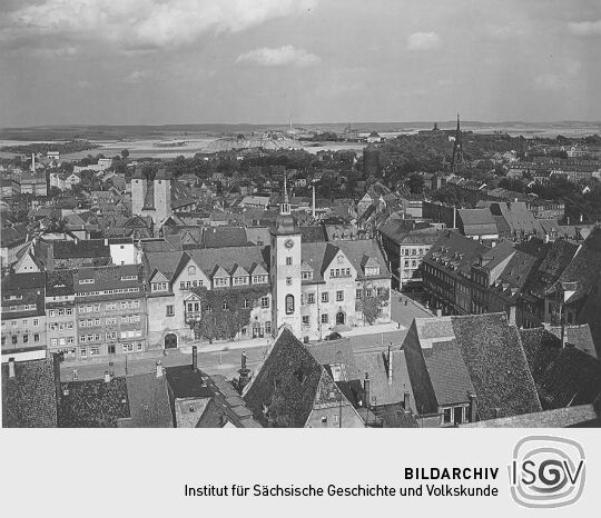 Freiberg mit Obermarkt und Rathaus