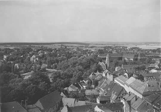 Blick über Freiberg mit Schloss