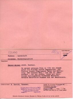 Ansicht des Schlosses Milkel