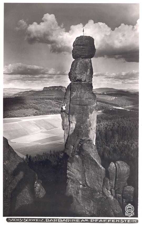 Postkarte: Barbarine am Pfaffenstein