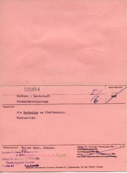 Postkarte: Barbarine am Pfaffenstein