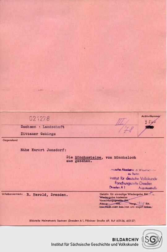 Die Mönchssteine bei Jonsdorf