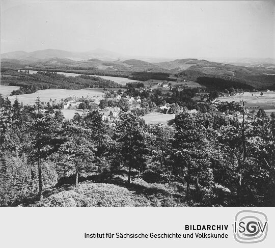 Blick auf Lückendorf von Oybin aus