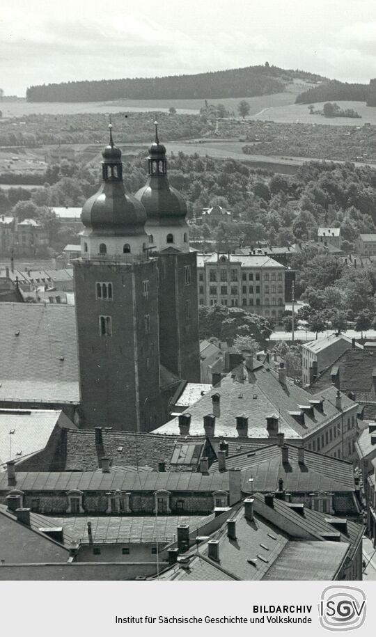 Blick zur Johanniskirche in Plauen