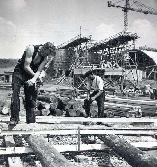 Bauarbeiten an der Triebtalbrücke bei Altensalz