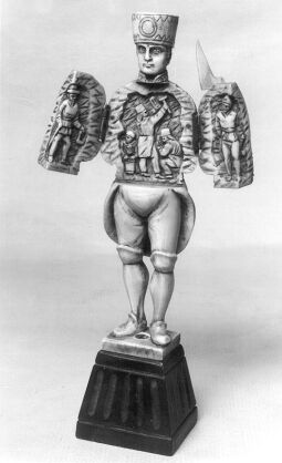 Bild: Bergmann mit Steigerhäckchen und Frosch