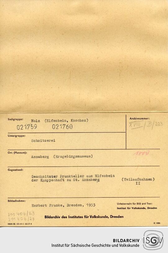 Geschnitzter Prunkteller der Grafschaft zu St. Annaberg