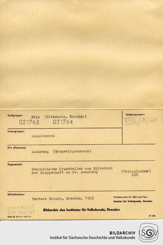 Geschnitzter Prunkteller der Knappschaft zu St. Annaberg
