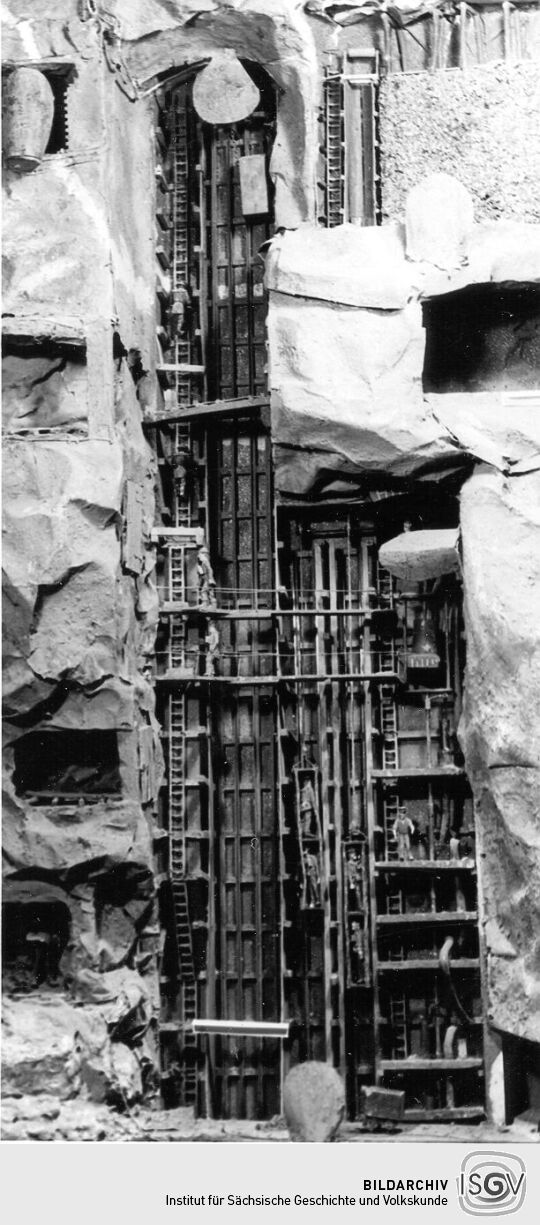 Detail aus einem Bergwerksmodell