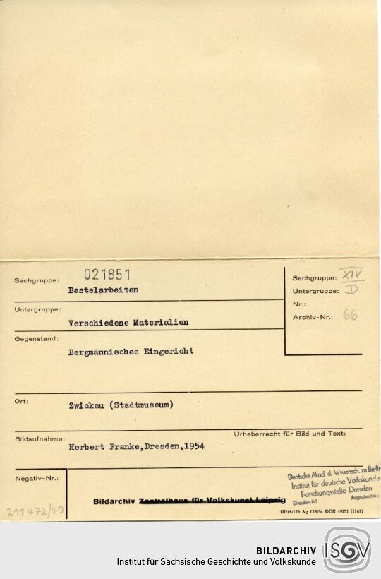 Bergmännisches Eingericht