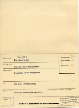 Bergmännisches Eingericht